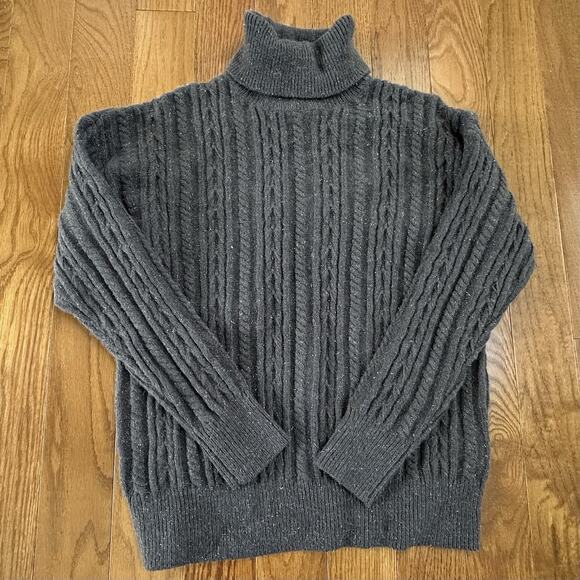 Belldini Gray Shimmer Sparkle Cable Knit Turtleneck Sweater Women Size Small NWT - Picture 6 of 6